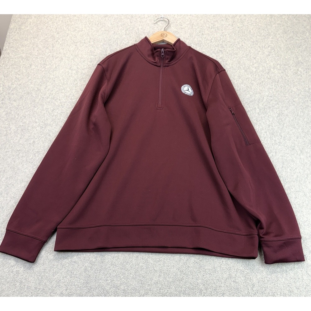 Clique Mercedes-Benz Evergreen Men's Large Burgundy Quarter-Zip Pullover
